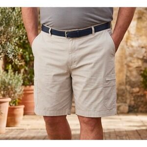 Chaps Golf 78 Men's Performance Cargo Shorts Stone Beige Size 42 Stretch Wicking